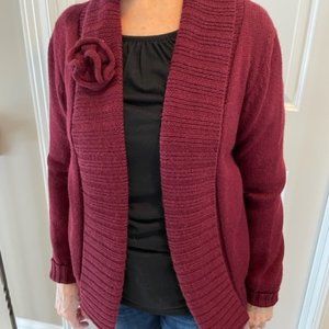 Burgundy color sweater, 100% baby alpaca